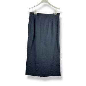 Austin Reed Vintage 100% Worsted Wool Black Midi Skirt Womens‎ Size 14  USA Made
